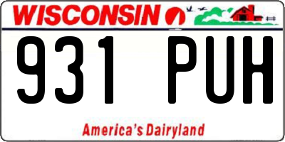 WI license plate 931PUH