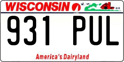 WI license plate 931PUL