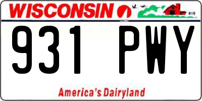 WI license plate 931PWY