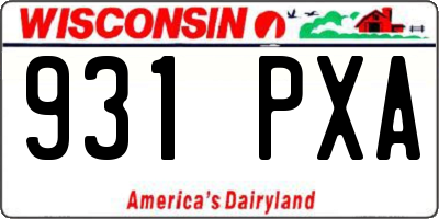 WI license plate 931PXA
