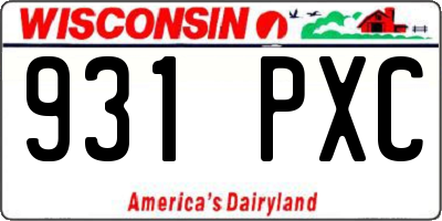 WI license plate 931PXC