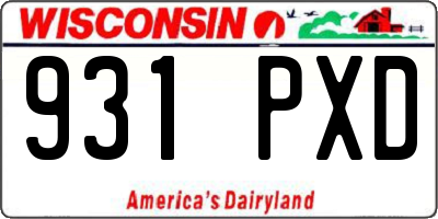WI license plate 931PXD