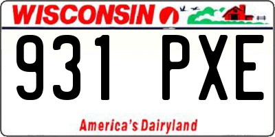 WI license plate 931PXE