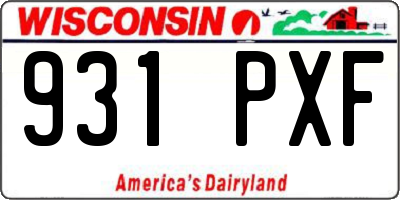 WI license plate 931PXF