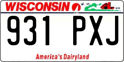 WI license plate 931PXJ