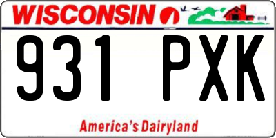 WI license plate 931PXK