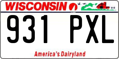 WI license plate 931PXL