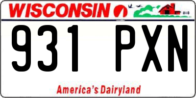 WI license plate 931PXN