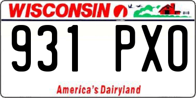 WI license plate 931PXO