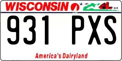WI license plate 931PXS