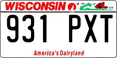 WI license plate 931PXT
