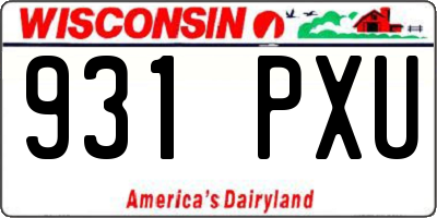 WI license plate 931PXU