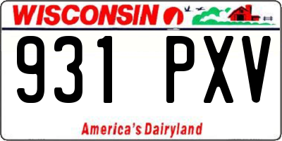 WI license plate 931PXV