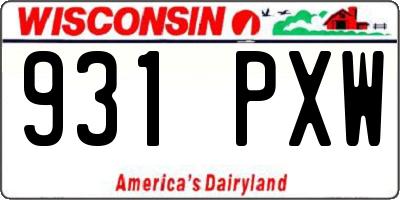 WI license plate 931PXW