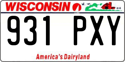 WI license plate 931PXY