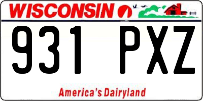 WI license plate 931PXZ