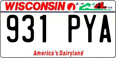 WI license plate 931PYA
