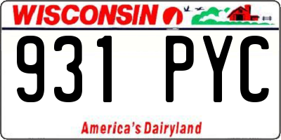 WI license plate 931PYC