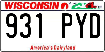 WI license plate 931PYD