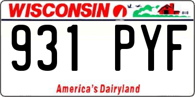 WI license plate 931PYF