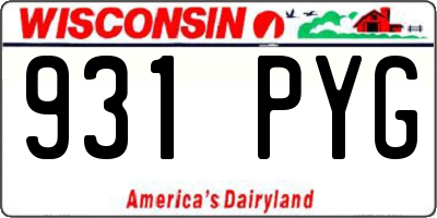 WI license plate 931PYG