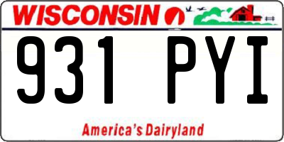 WI license plate 931PYI