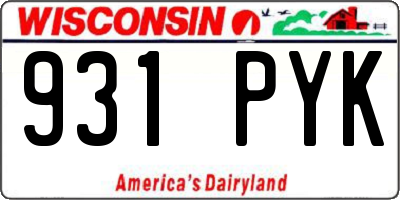 WI license plate 931PYK