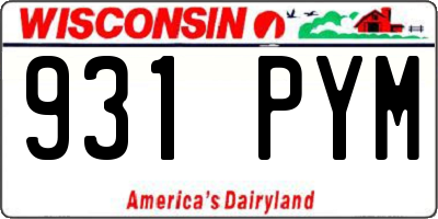 WI license plate 931PYM