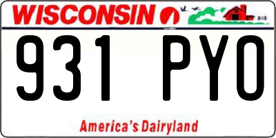 WI license plate 931PYO