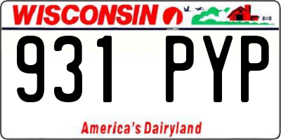 WI license plate 931PYP