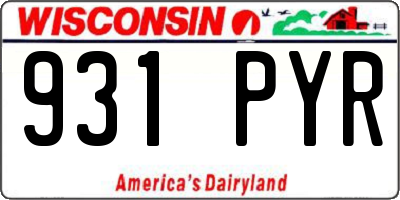 WI license plate 931PYR