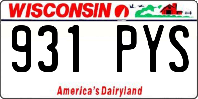 WI license plate 931PYS