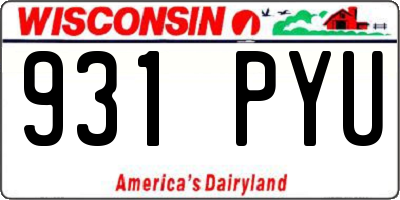 WI license plate 931PYU