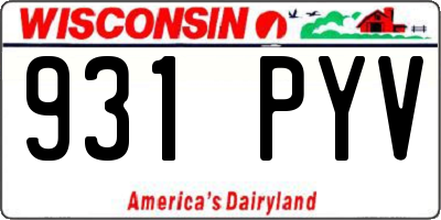 WI license plate 931PYV