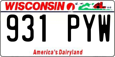 WI license plate 931PYW