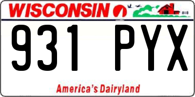 WI license plate 931PYX