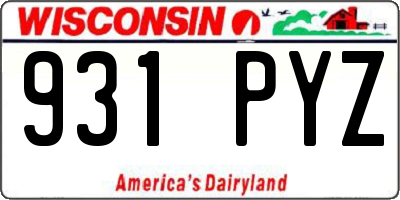 WI license plate 931PYZ