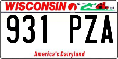 WI license plate 931PZA