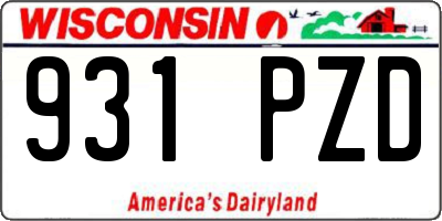WI license plate 931PZD