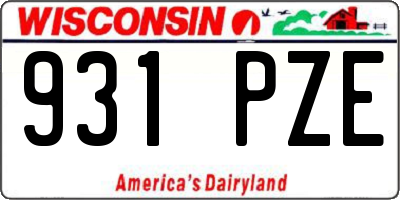 WI license plate 931PZE