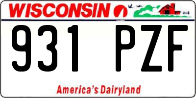 WI license plate 931PZF