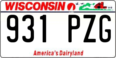 WI license plate 931PZG