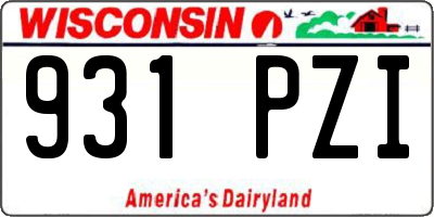 WI license plate 931PZI