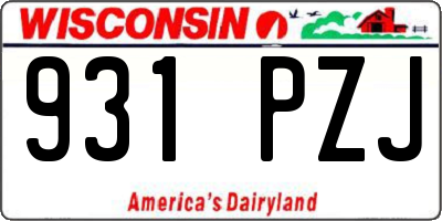 WI license plate 931PZJ