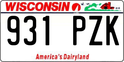 WI license plate 931PZK