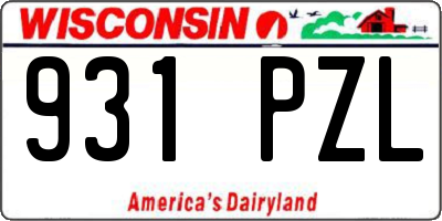 WI license plate 931PZL