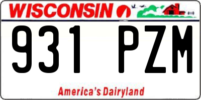 WI license plate 931PZM