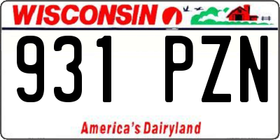 WI license plate 931PZN
