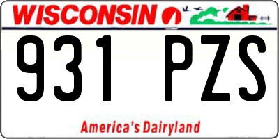 WI license plate 931PZS