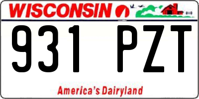 WI license plate 931PZT